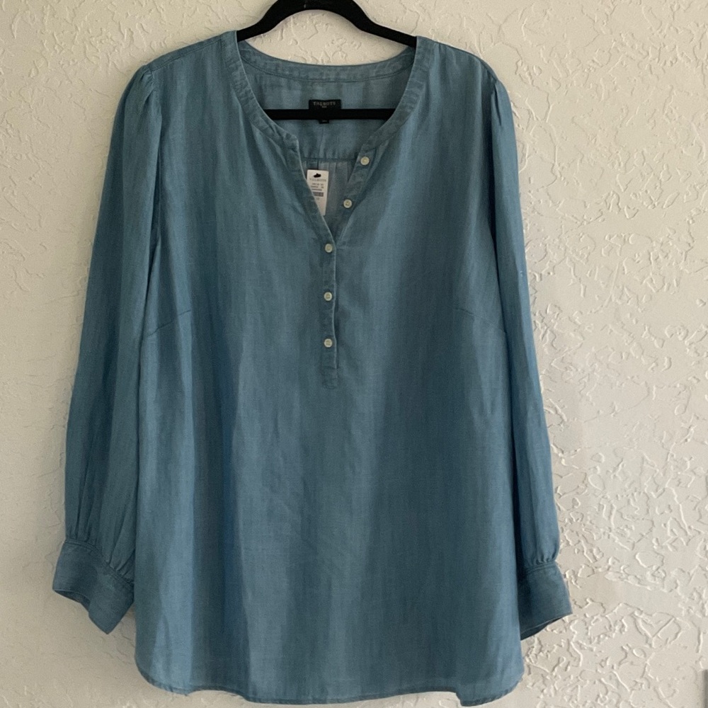 Talbots Plus Denim Blouse 2X